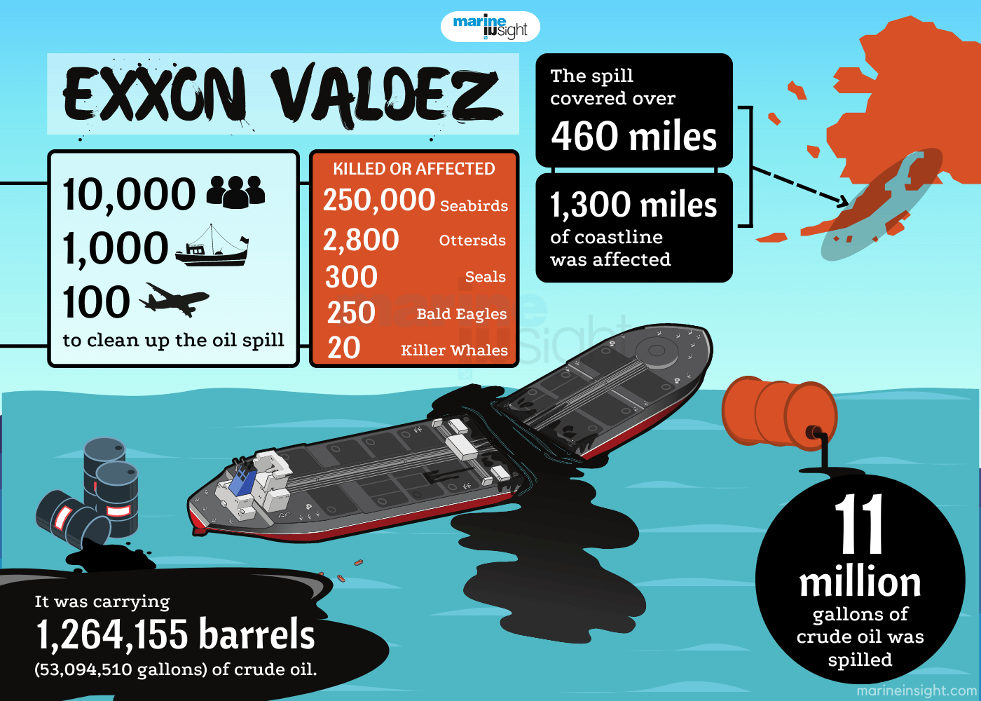 exxon oil spill map
