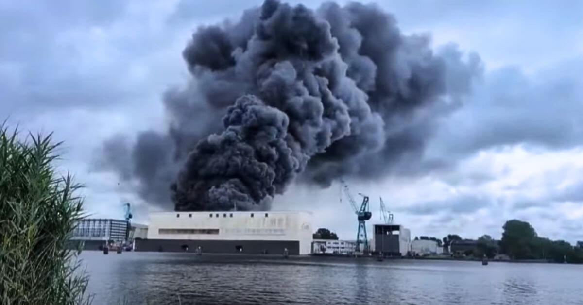 Fire at Lürssen Shipyard